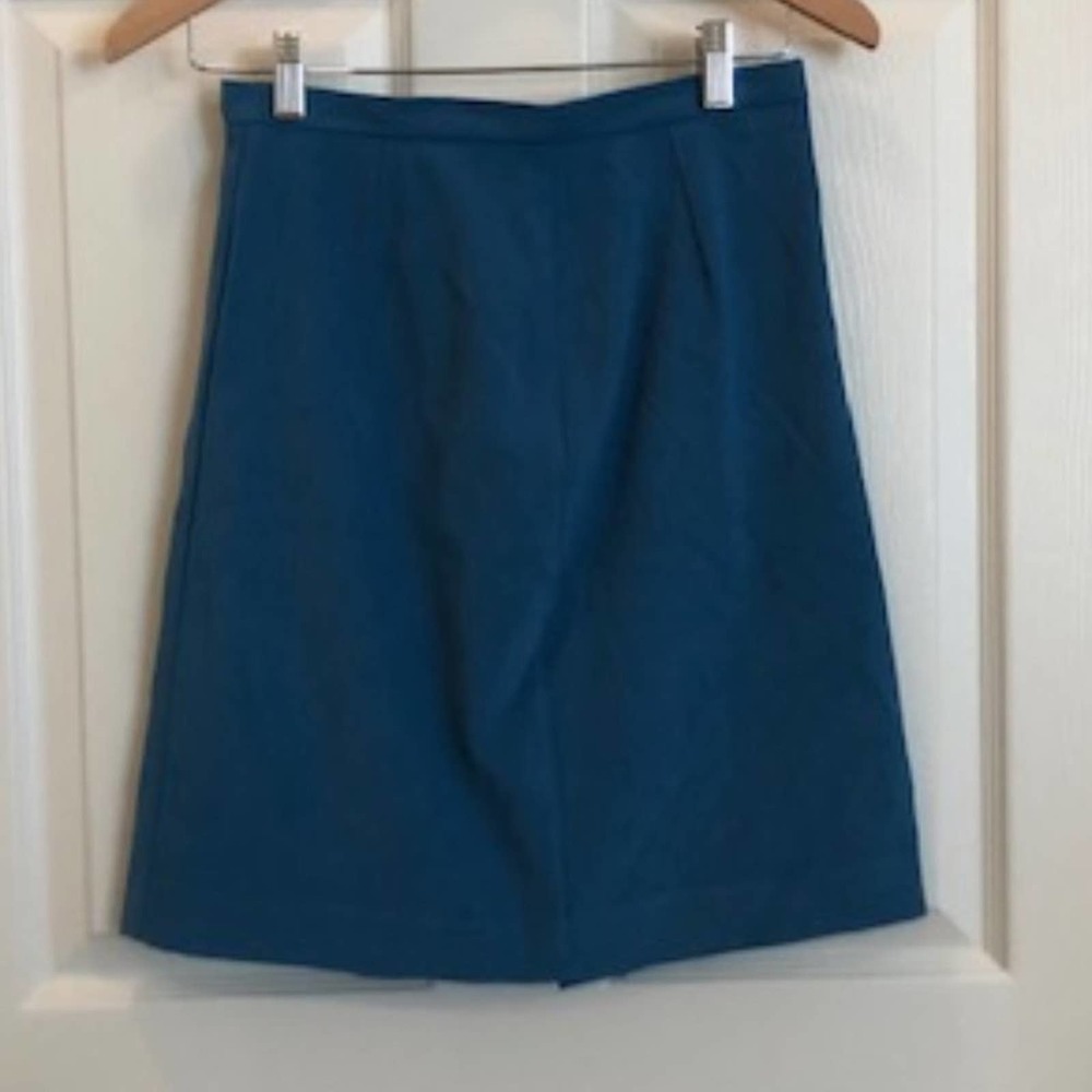 Casual Corner Blue Faux Suede Pencil Skirt 4